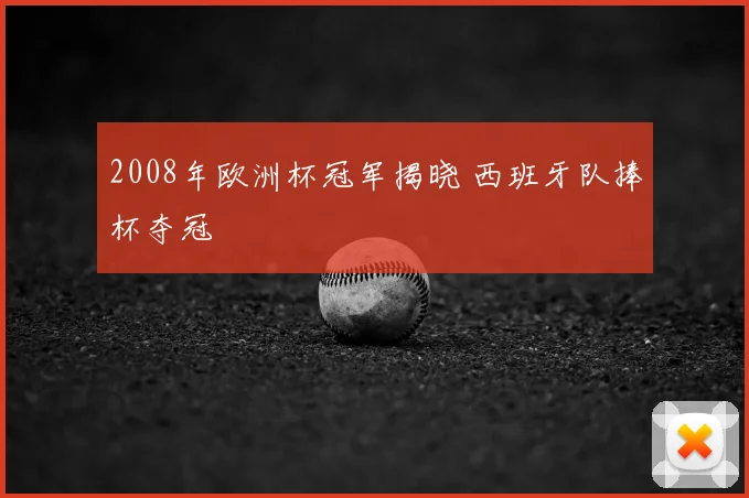 2008年欧洲杯冠军揭晓 西班牙队捧杯夺冠